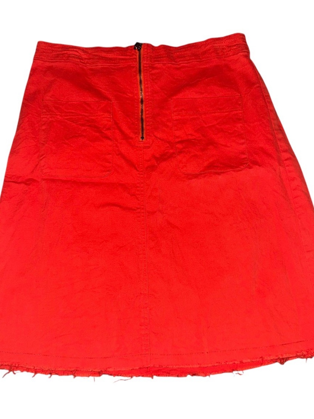 Roolee Burnt Orange A-Line Zip-Front Skirt